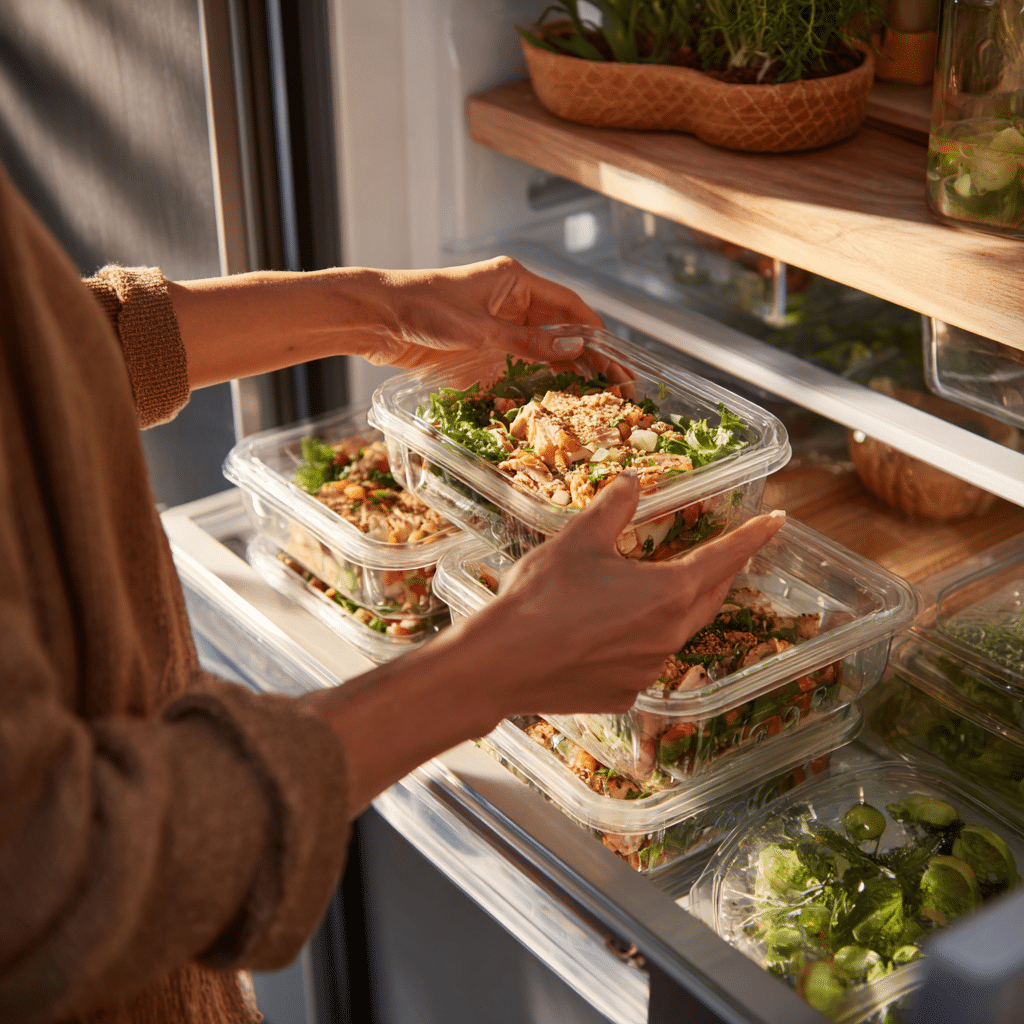 storing high protein chicken salad in fridge