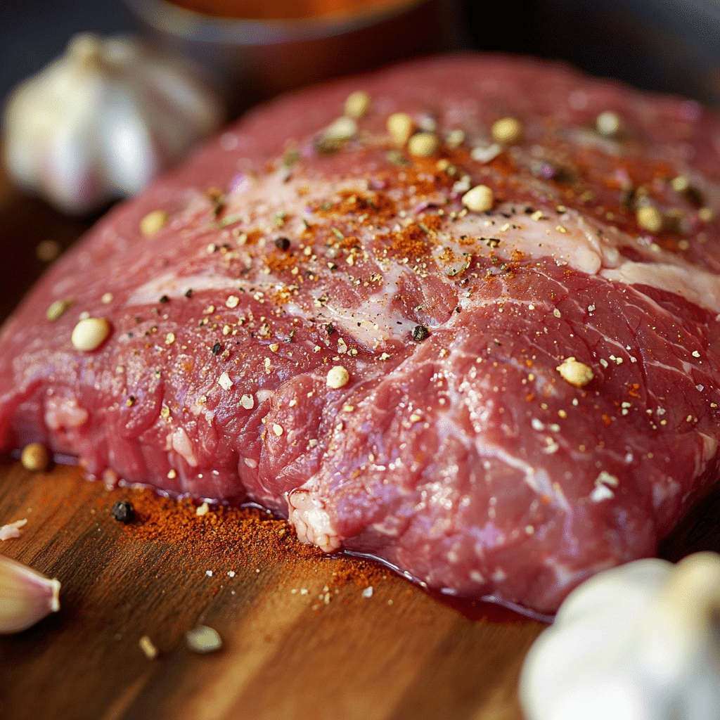 Seasoning Instant Pot corned beef brisket with spices