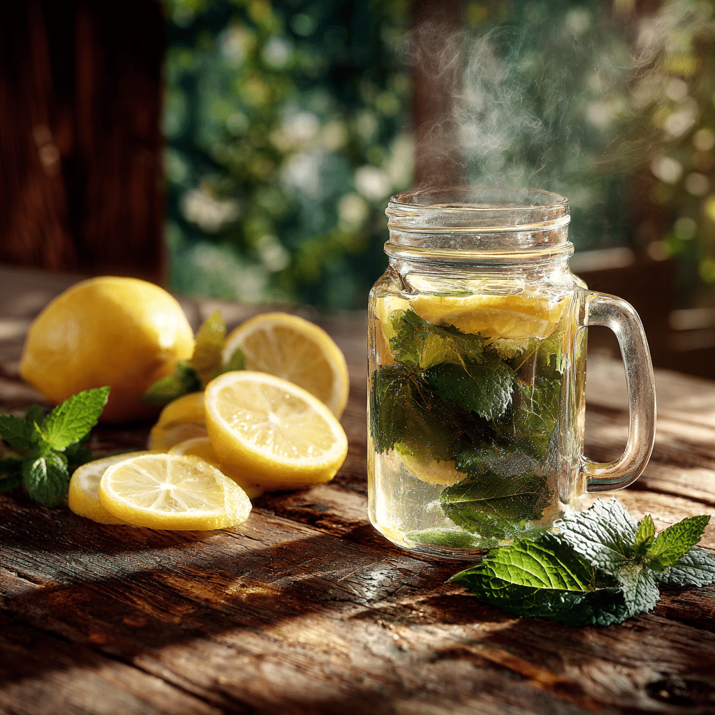 lemon balm tea recipe for weight loss with fresh herbs