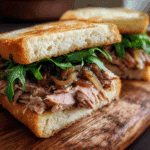 buona beef tuna genovese recipe sandwich with tuna, beef, and onions