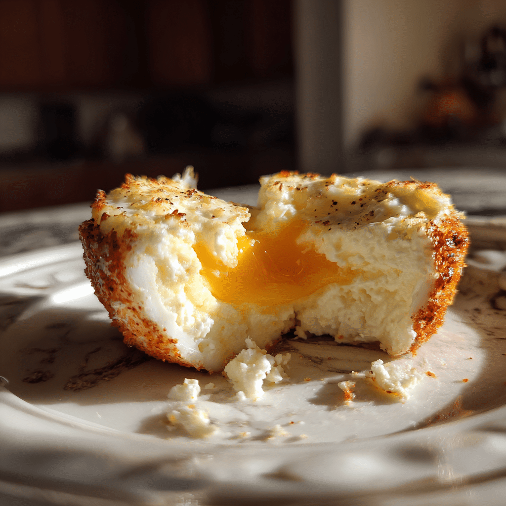 Inside of a baked cottage cheese egg bite