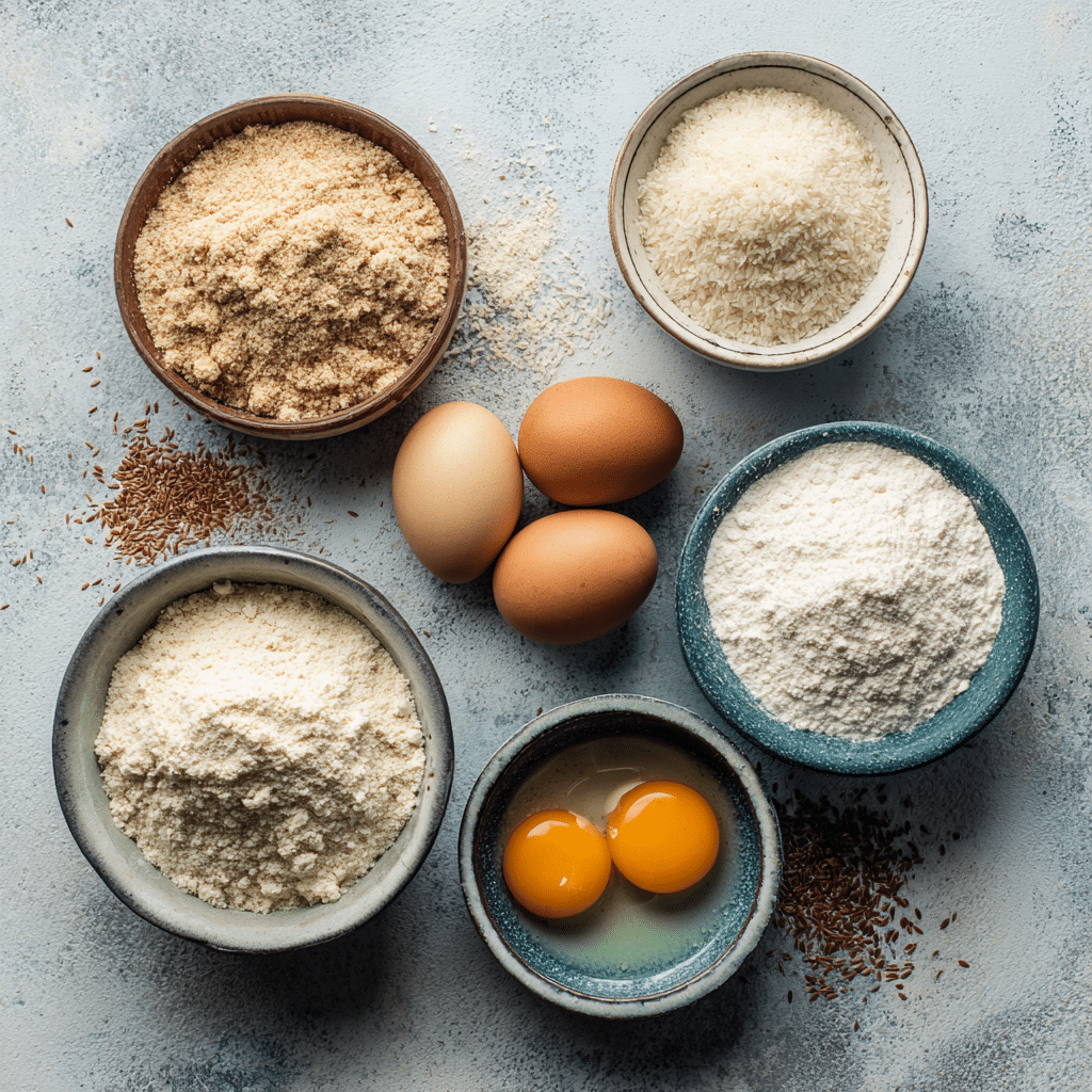 Keto bread ingredients almond coconut flour psyllium eggs
