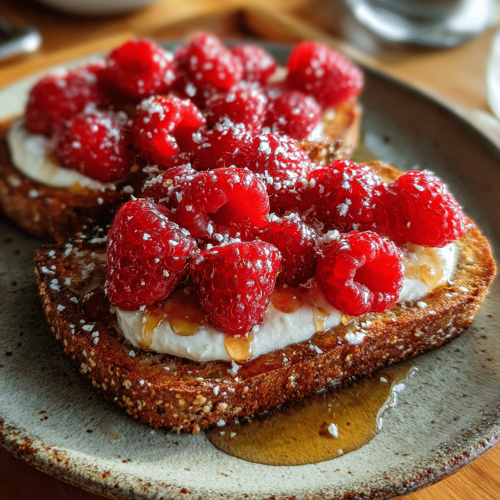 keto sweet stuff on toast with mascarpone and berries
