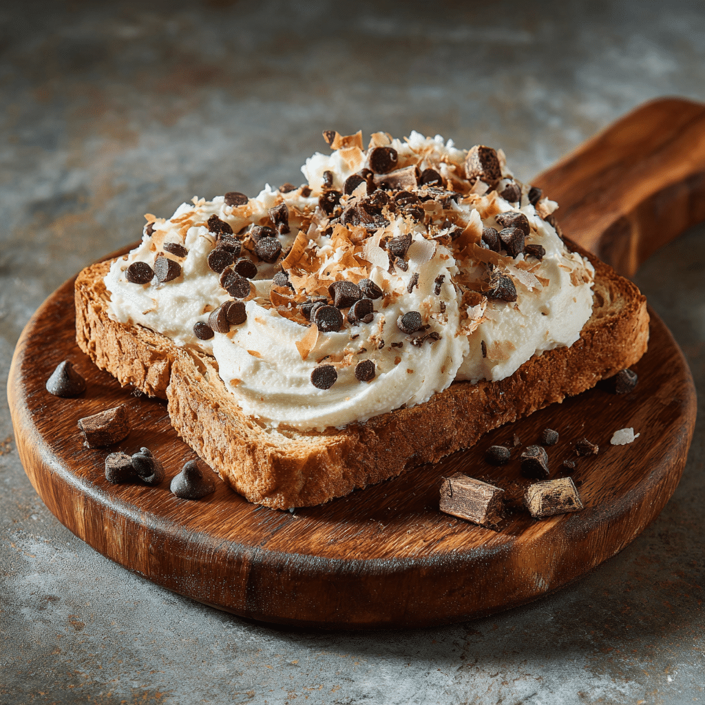 keto sweet stuff on toast with creamy coconut topping
