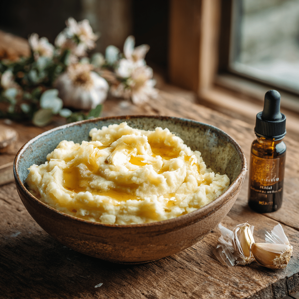 mashed-liquid-smoke-russets Liquid smoke mashed russet potatoes with garlic and butter