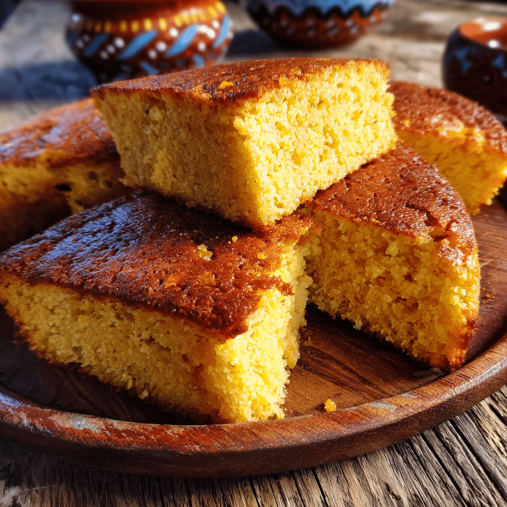 Navajo cornbread in a plate