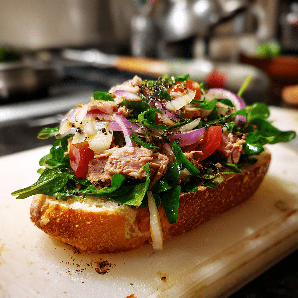 how to assemble buona beef tuna genovese recipe sandwich