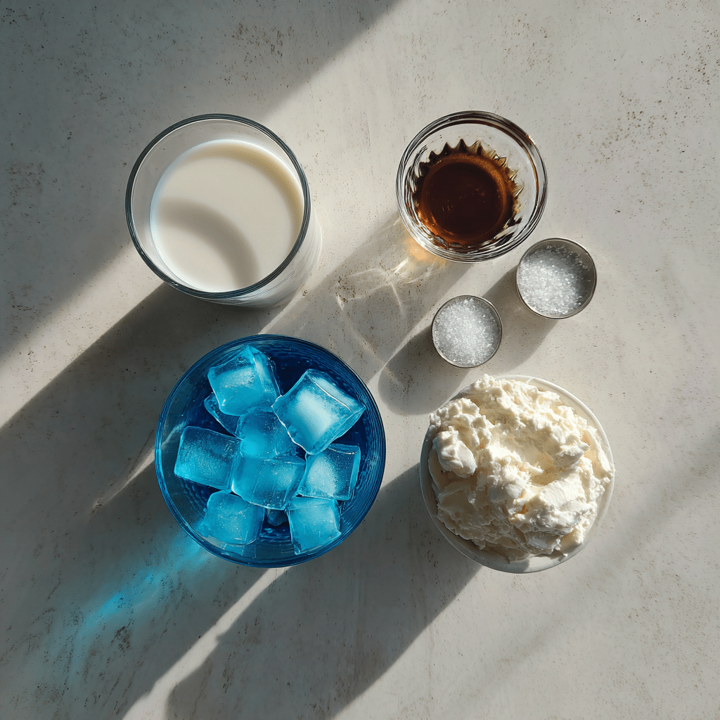 Ingredients for homemade summer skies drink