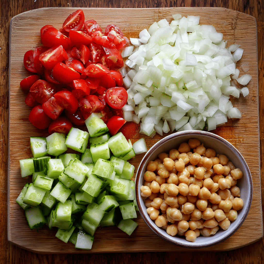 making-mediterranean-chickpea-salad how to make mediterranean chickpea salad