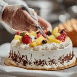 Rosemary's Bakery Whipped Cream Cake – The Ultimate Guide to Flavor 3 Baker decorating Rosemary's Bakery whipped cream cake