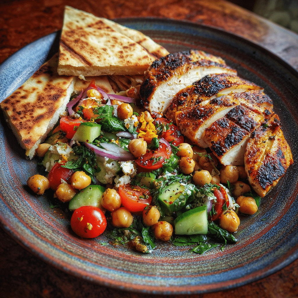 serving-mediterranean-chickpea-salad what to eat with mediterranean chickpea salad