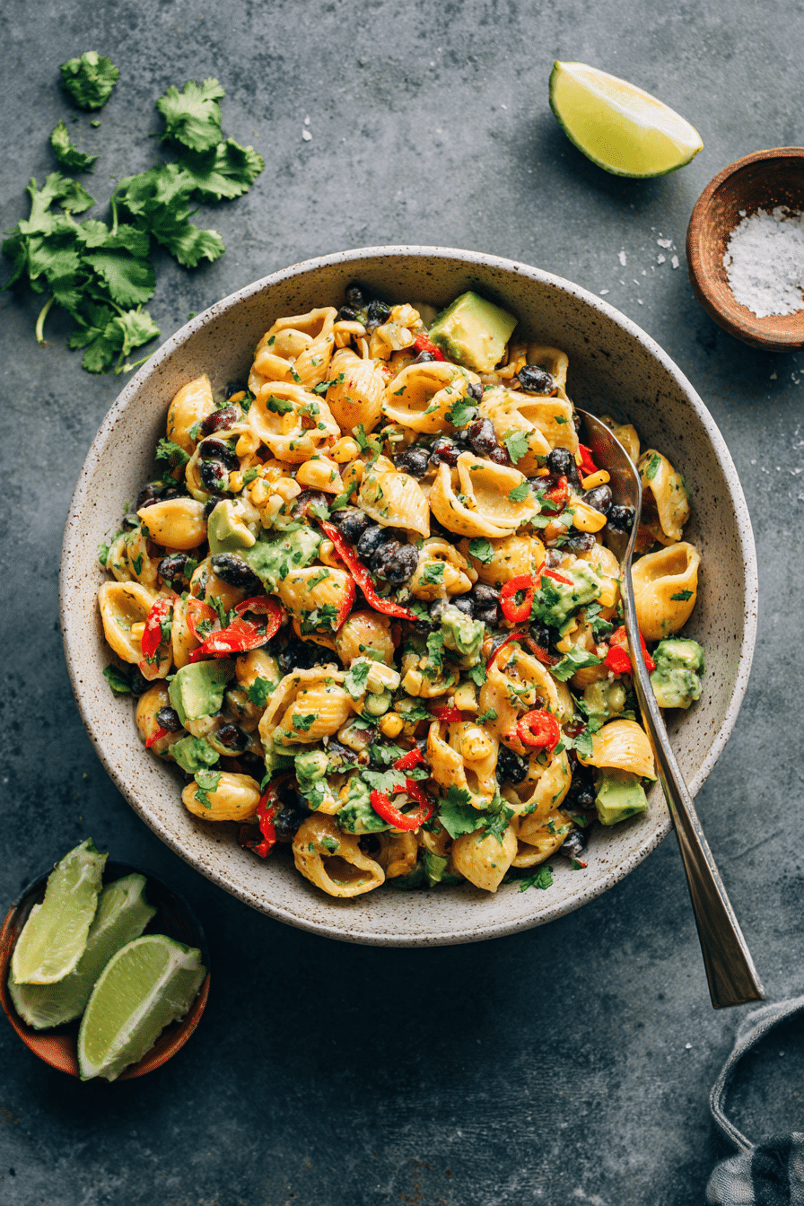 southwest-street-corn-pasta-salad Southwest-style street corn pasta salad