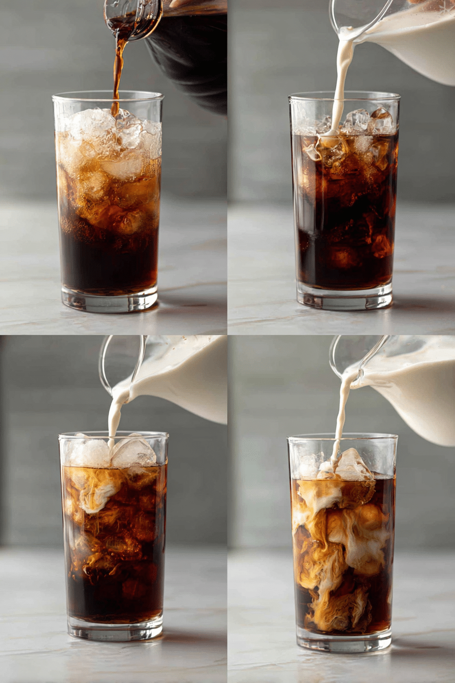 Making a cinnamon roll dirty soda step by step
