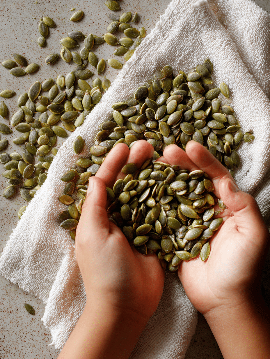 drying pumpkin seeds before roasting