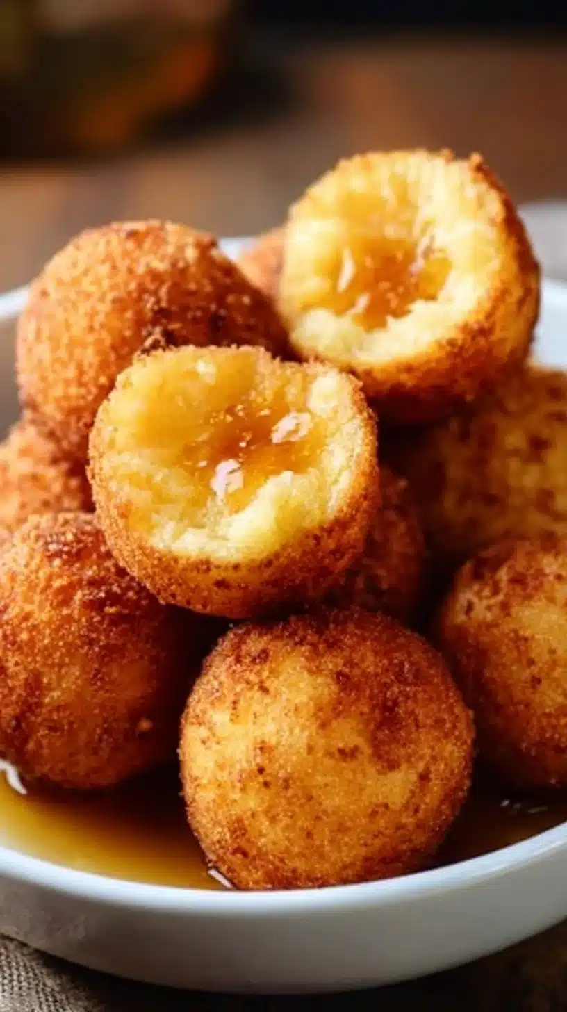 Delicious honey butter cornbread poppers served on a platter