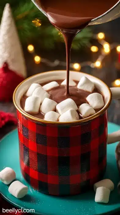 Delicious Slow Cooker Hot Chocolate in a stylish cup on a cozy blanket