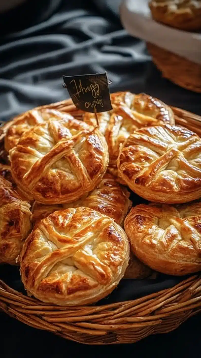 Homemade traditional meat pie with a golden crust and savory filling