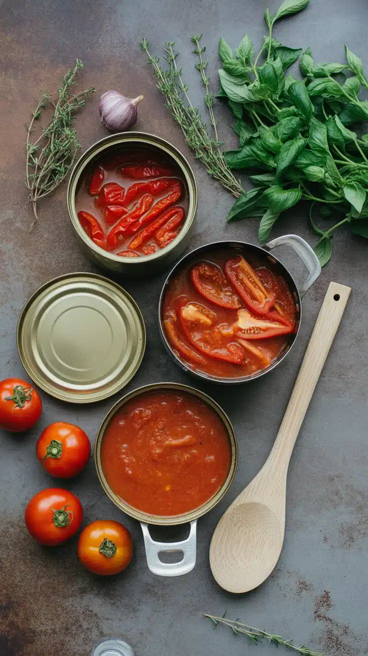 canned roasted red pepper and tomato soup