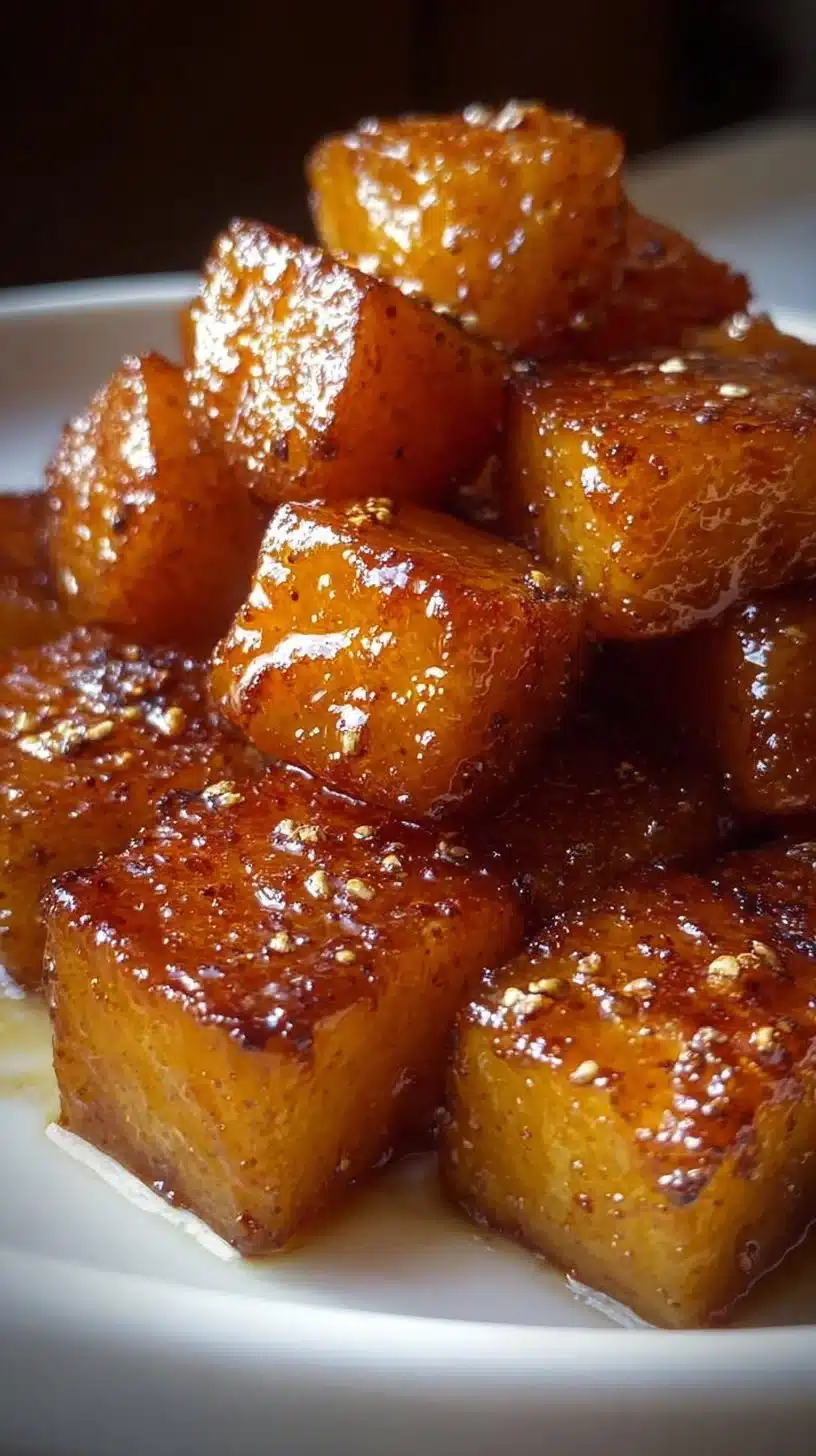 Delicious brown sugar roasted butternut squash served on a plate