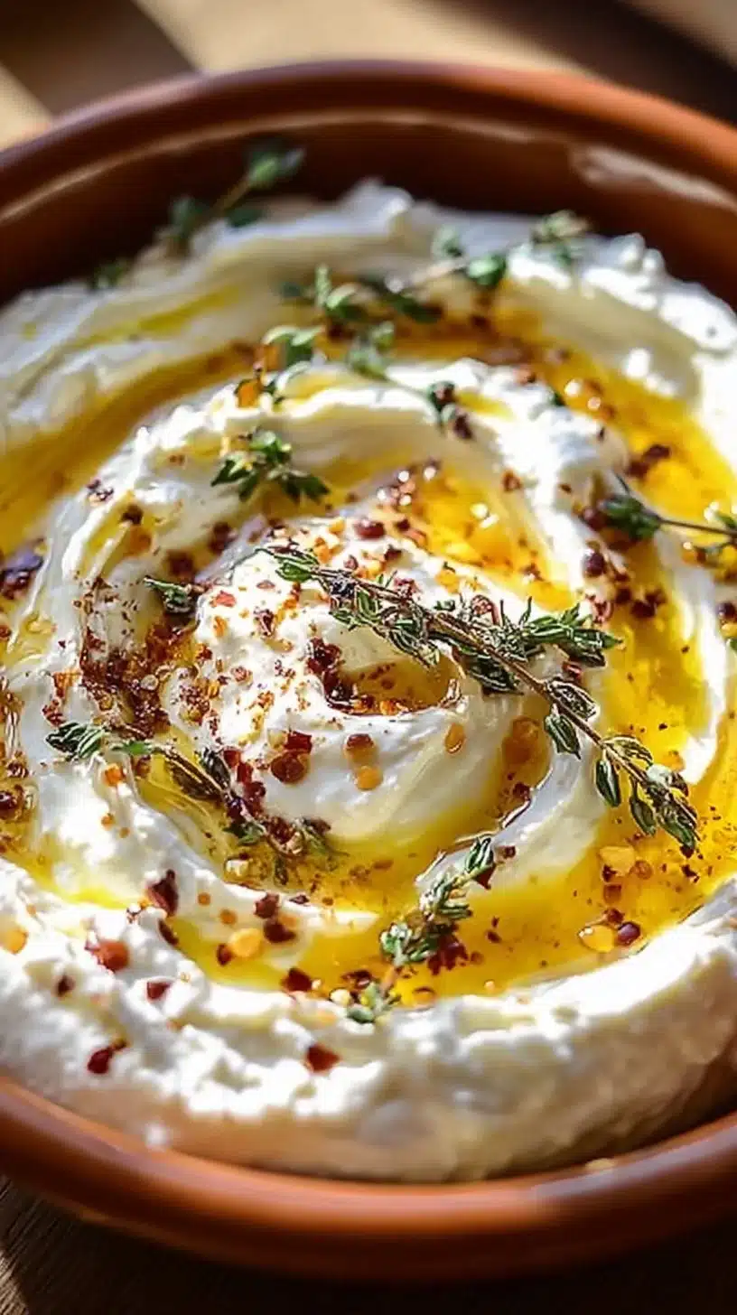 Delicious spicy ricotta dip with hot honey served as classy appetizer