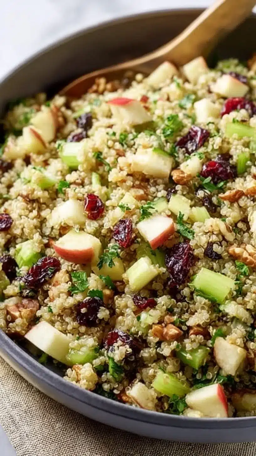 Delicious Apple Quinoa Salad with fresh ingredients and vibrant colors.