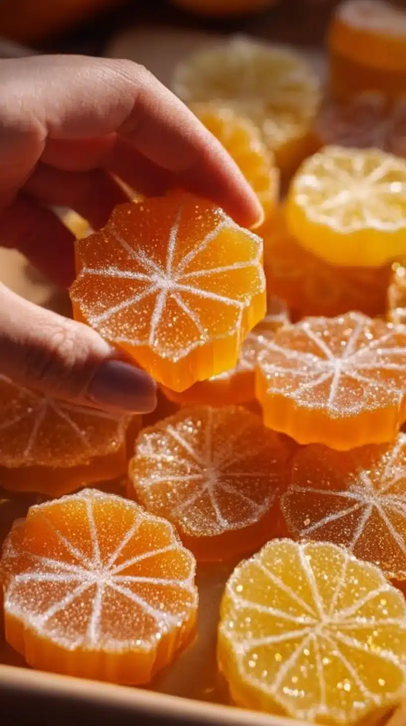 Classic homemade orange candy made using a simple recipe with vibrant flavors.