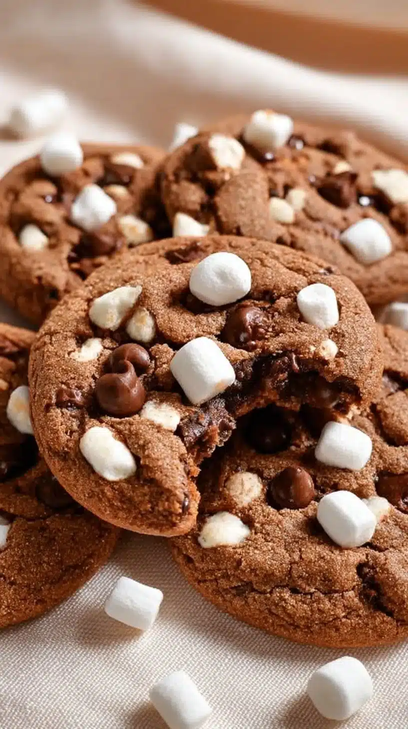 Fudgy brownie cookies with hot chocolate flavor on a white plate