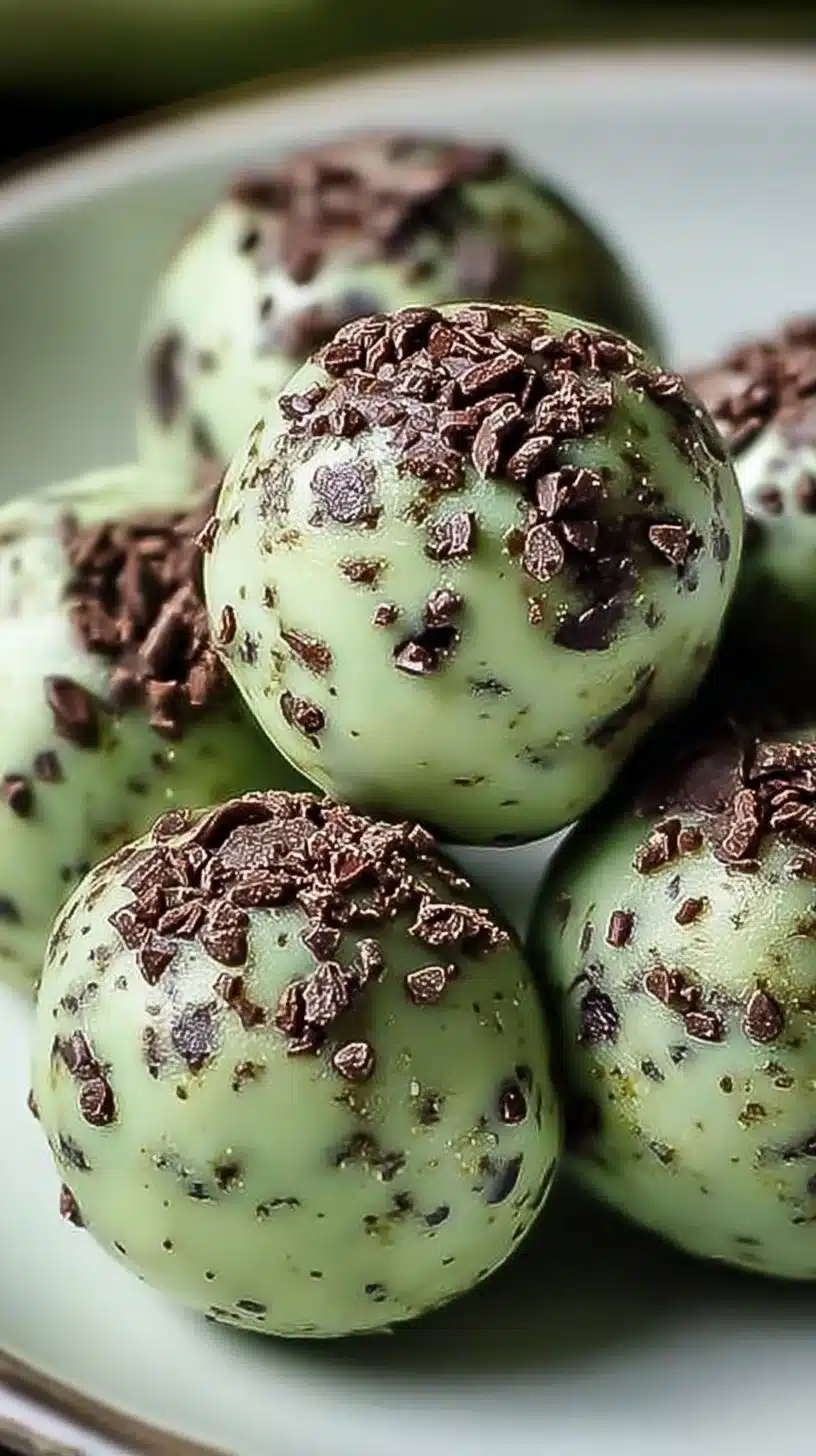 Delicious Mint Chocolate Chip Protein Balls for a healthy snack option
