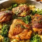 Creamy garlic Parmesan chicken served in a skillet with tender chicken breasts and a rich garlic cream sauce