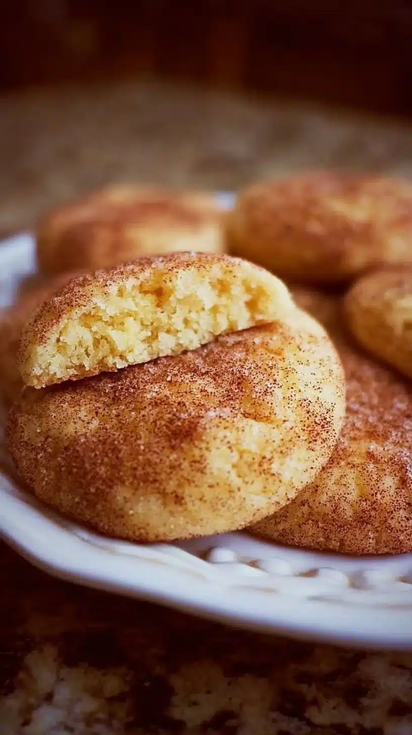 Delicious soft and cozy snickerdoodle cookies on a plate