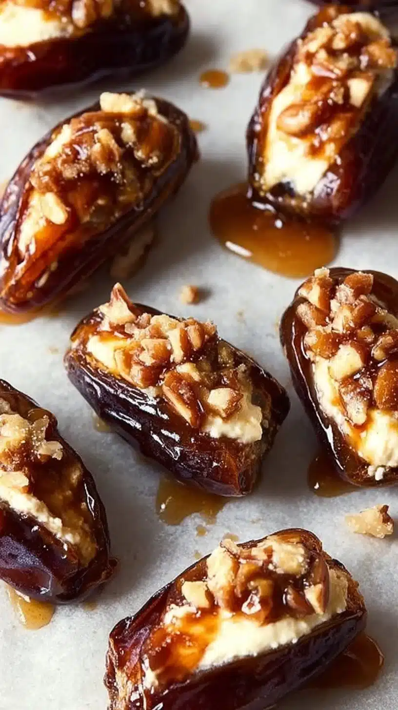 Plate of delicious mascarpone stuffed dates, a perfect finger food appetizer