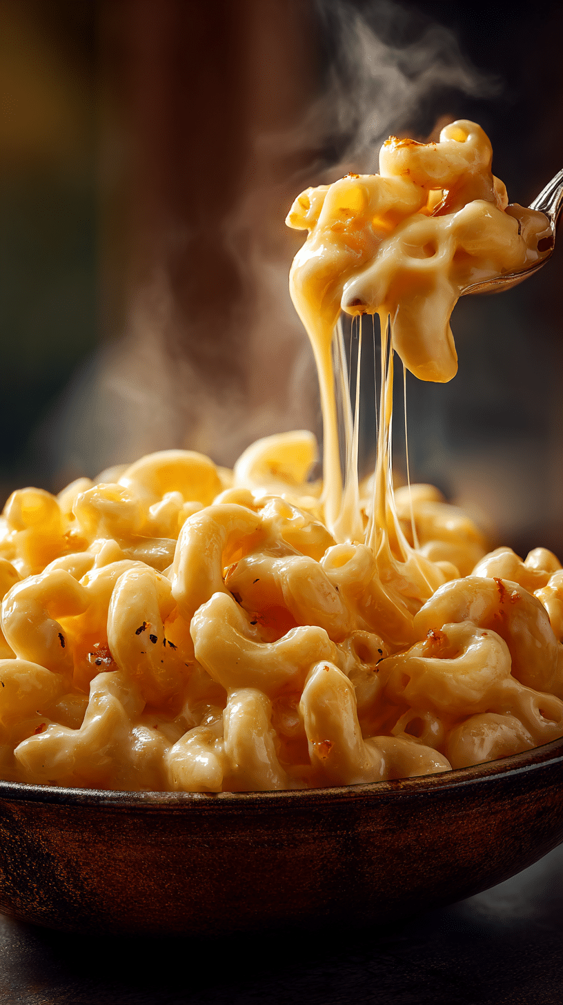 Creamy Tini’s Mac and Cheese with corkscrew pasta coated in a rich three-cheese sauce