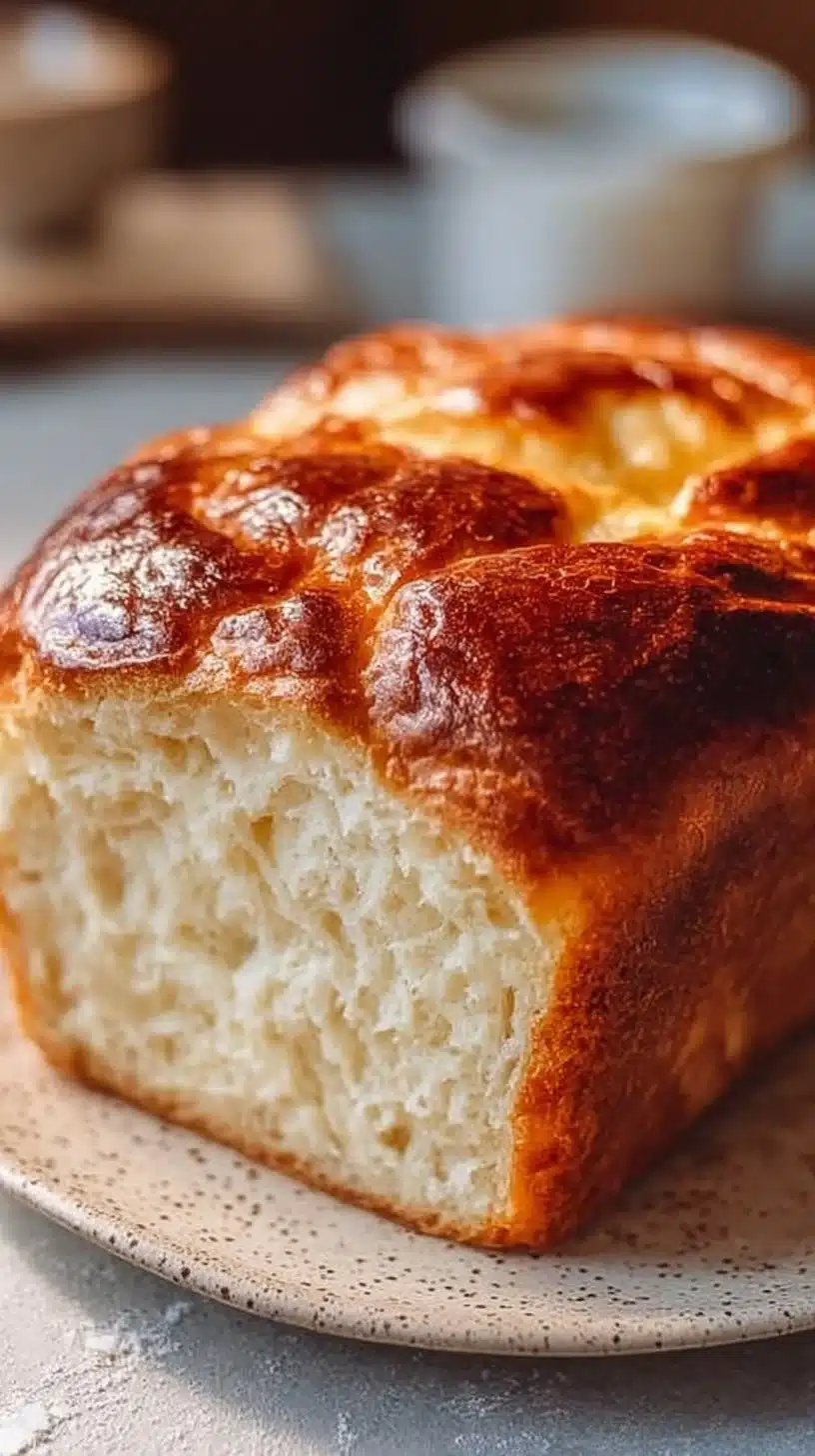 Freshly baked zero carb yogurt bread recipe for healthy eating