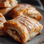 apple strudel recipe made with puff pastry and cinnamon apples