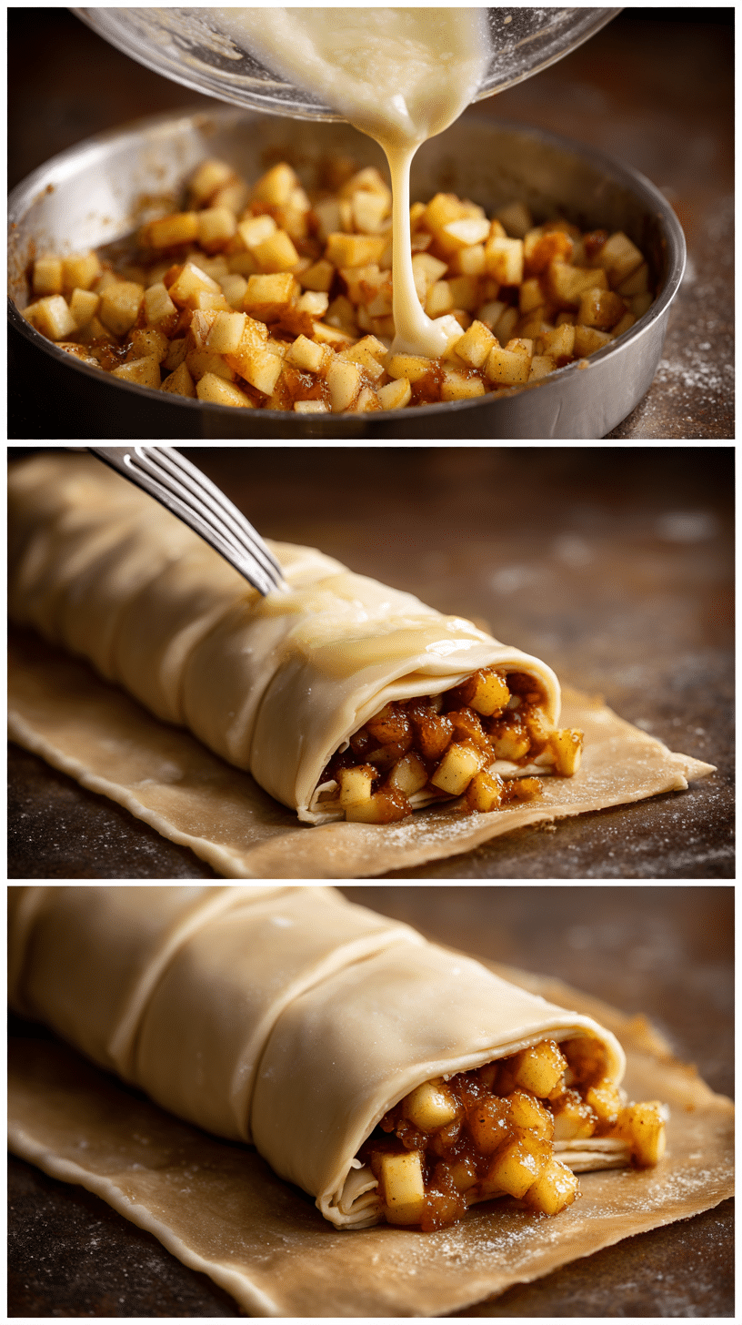 step by step process of making apple strudel recipe