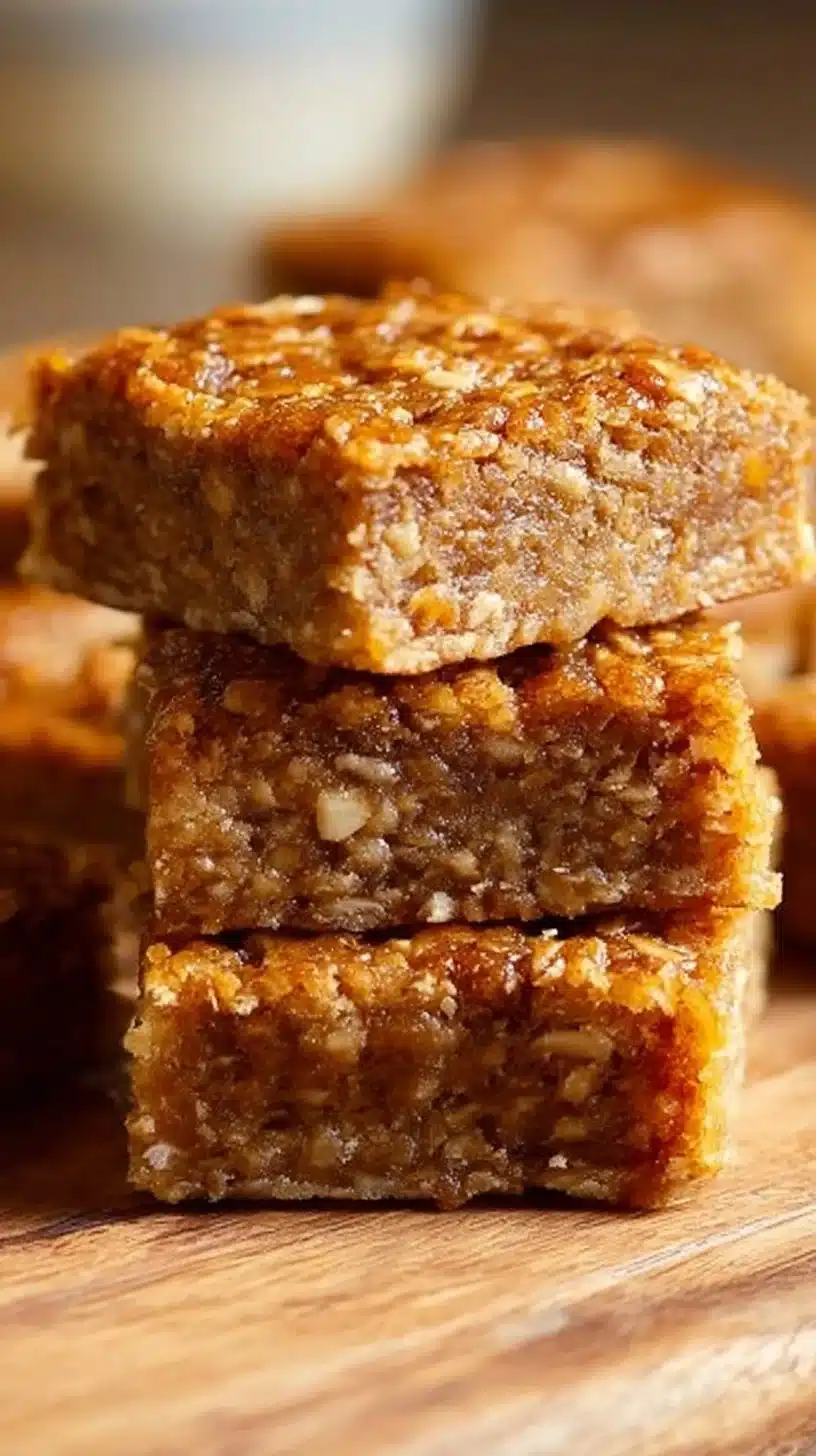 Healthy banana oatmeal bars recipe with oats and mashed bananas