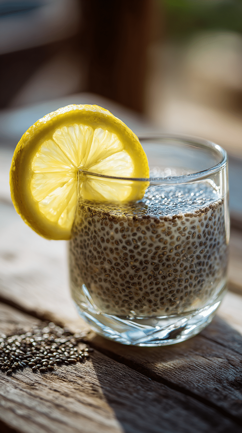 Bariatric seed recipe made with chia seeds, flaxseed, pumpkin seeds, and water in a clear glass
