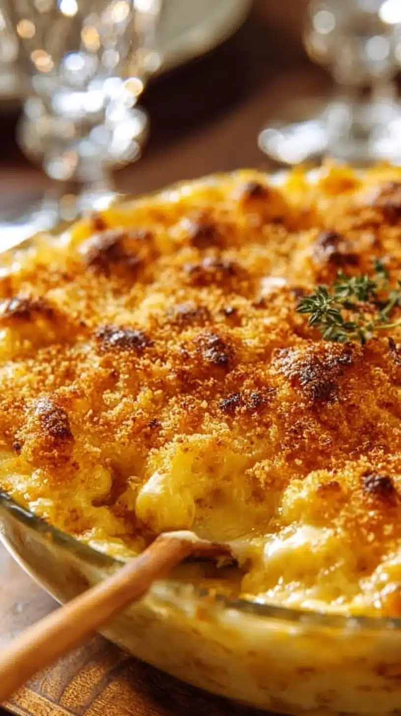 Dolly Parton's 5-Ingredient Casserole served in a ceramic dish.