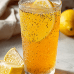 Natural Zepbound recipe drink with apple cider vinegar lemon chia seeds and ginger