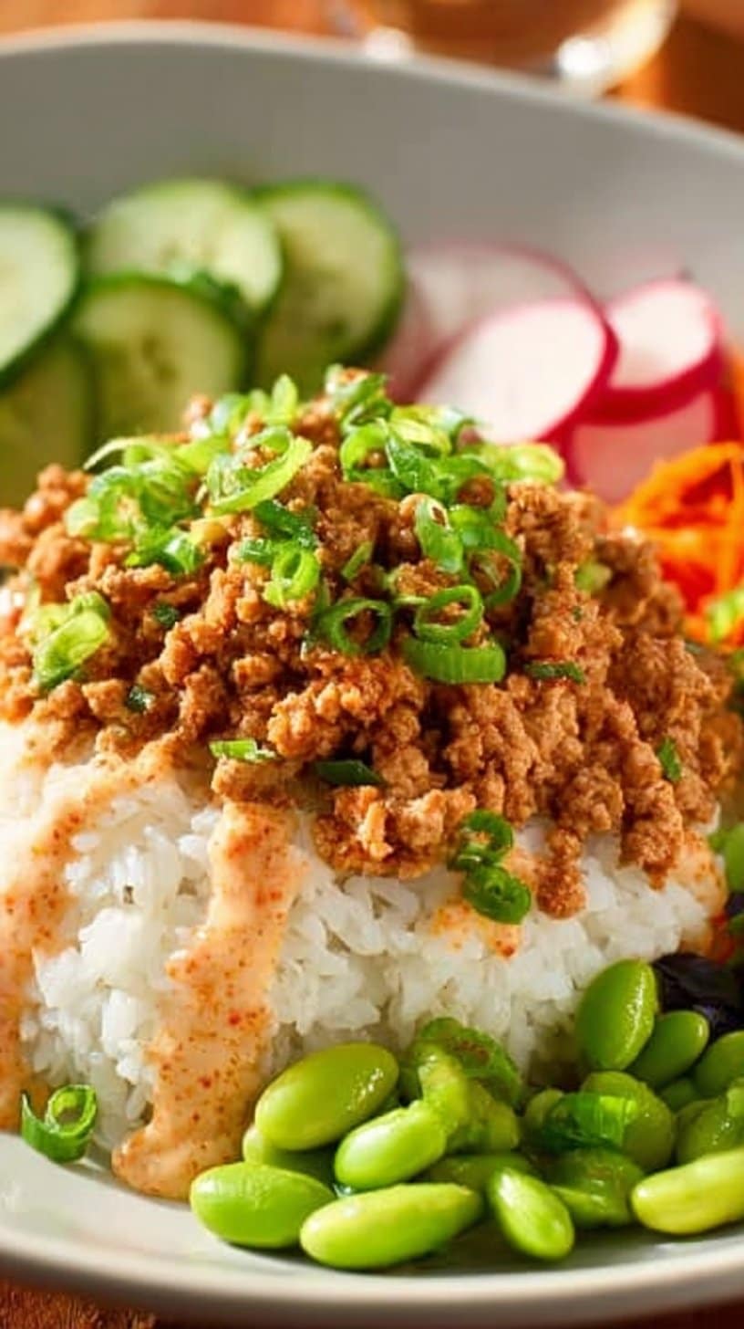 Ground Turkey Rice Bowls with Bang Bang Sauce 6 Ground Turkey Rice Bowls with Bang Bang Sauce