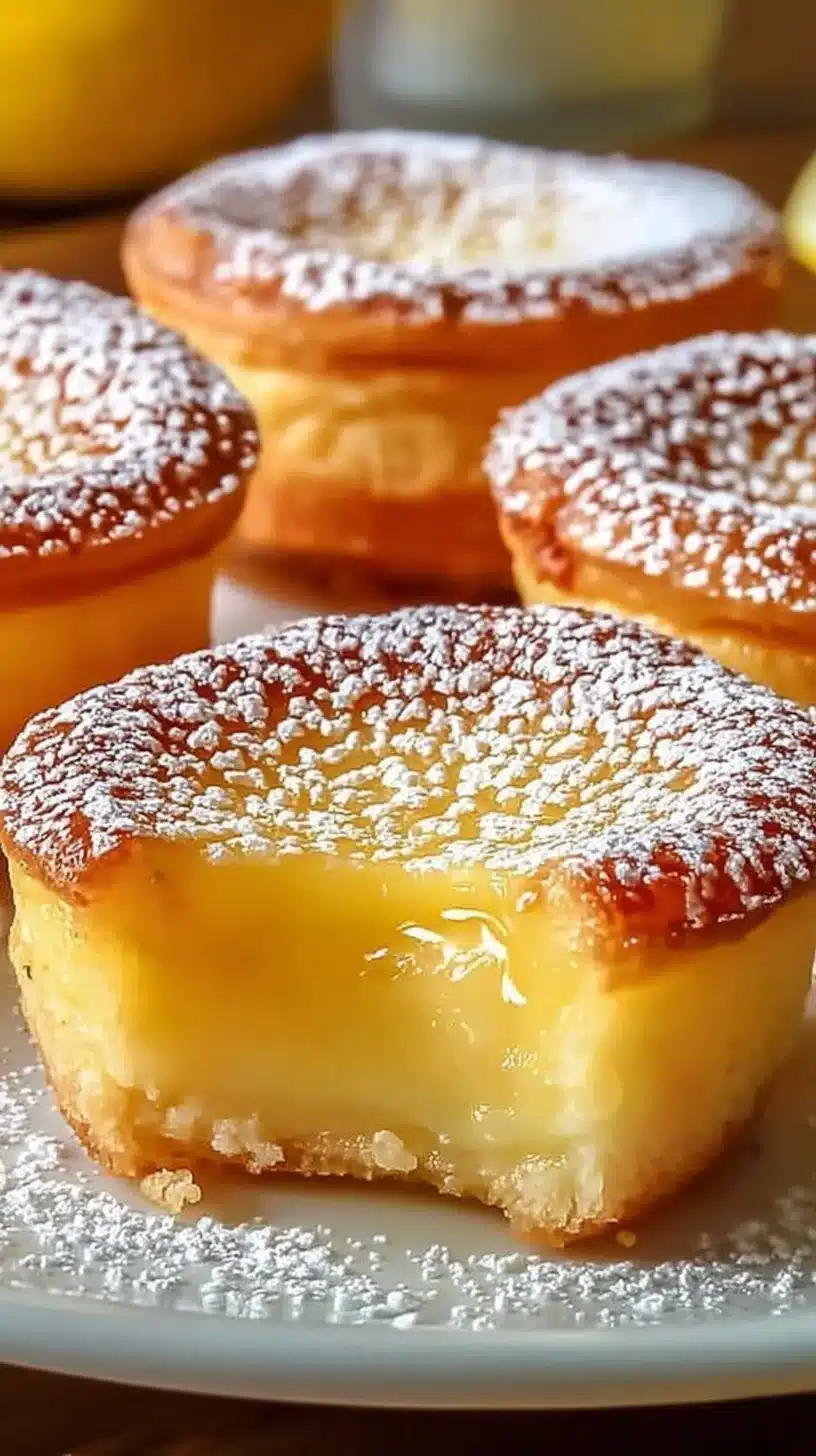 Delicious Baby Lemon Impossible Pies with a light citrus bite.