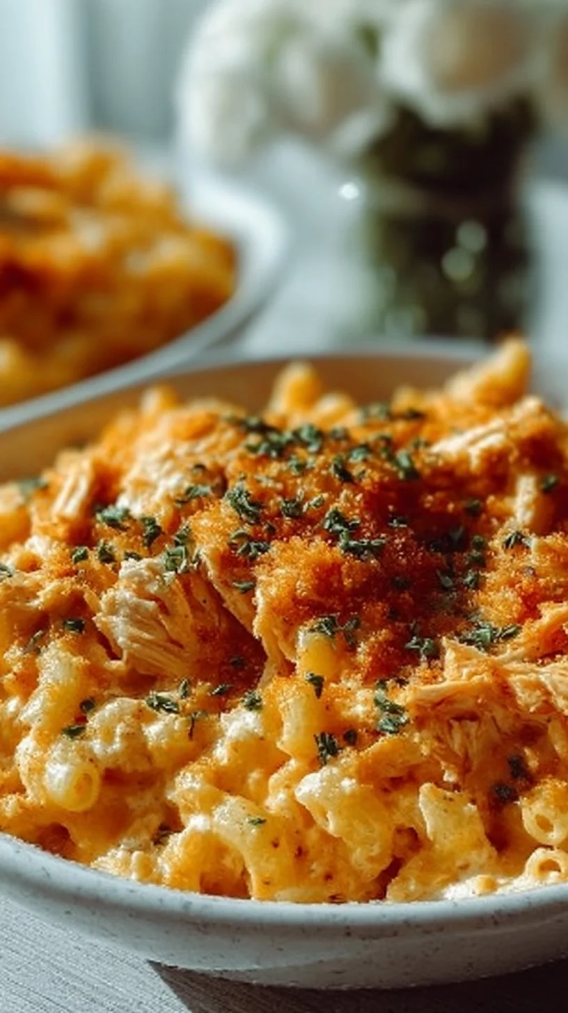 Baked Buffalo Chicken Mac and Cheese