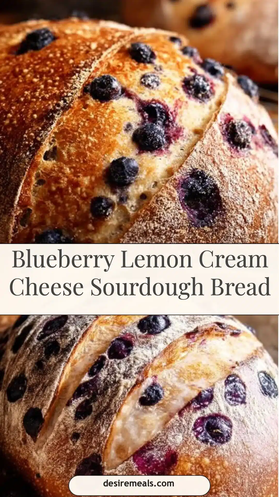 Blueberry Lemon Cream Cheese Sourdough Bread