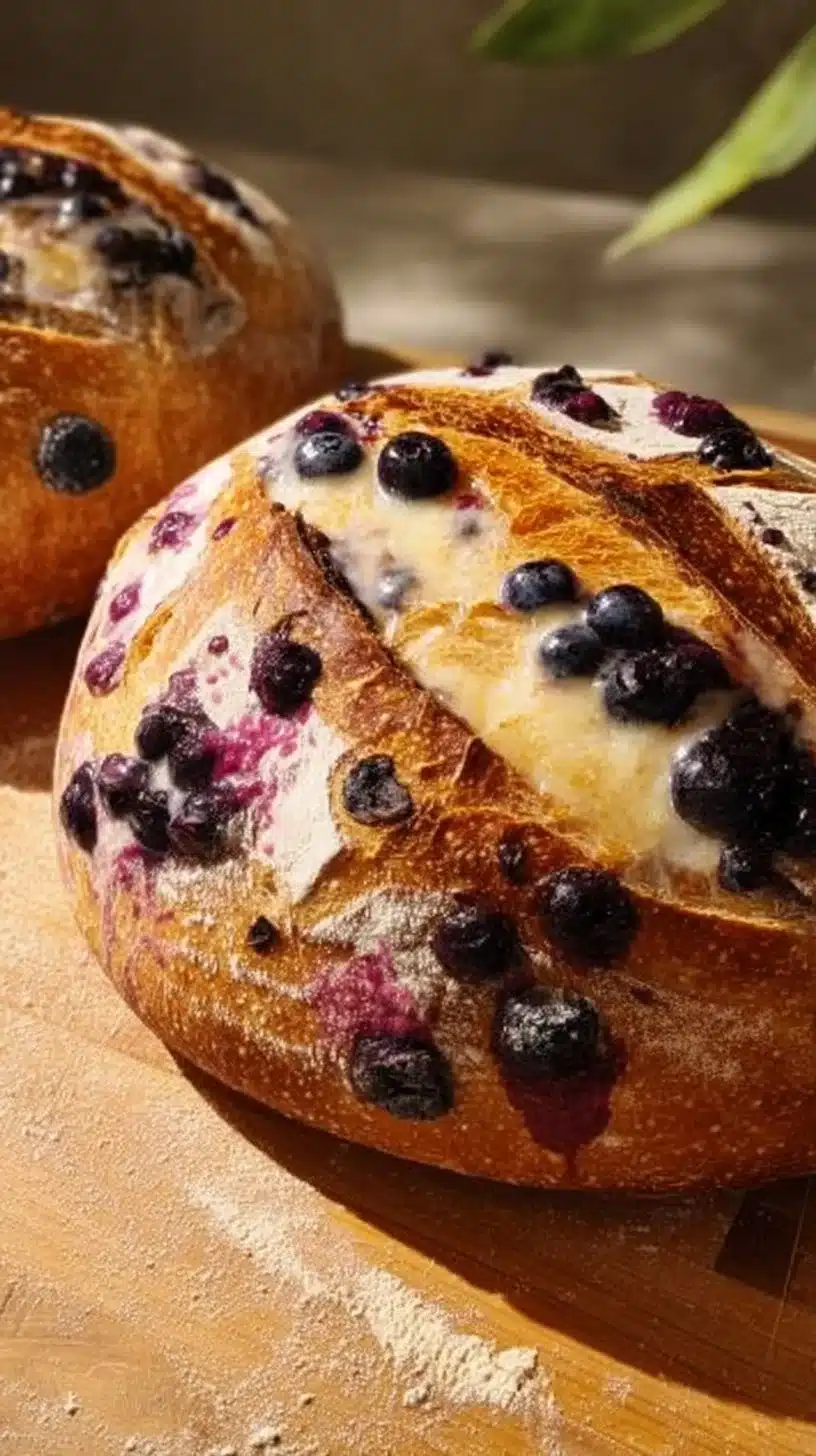 Blueberry Lemon Cream Cheese Sourdough Bread