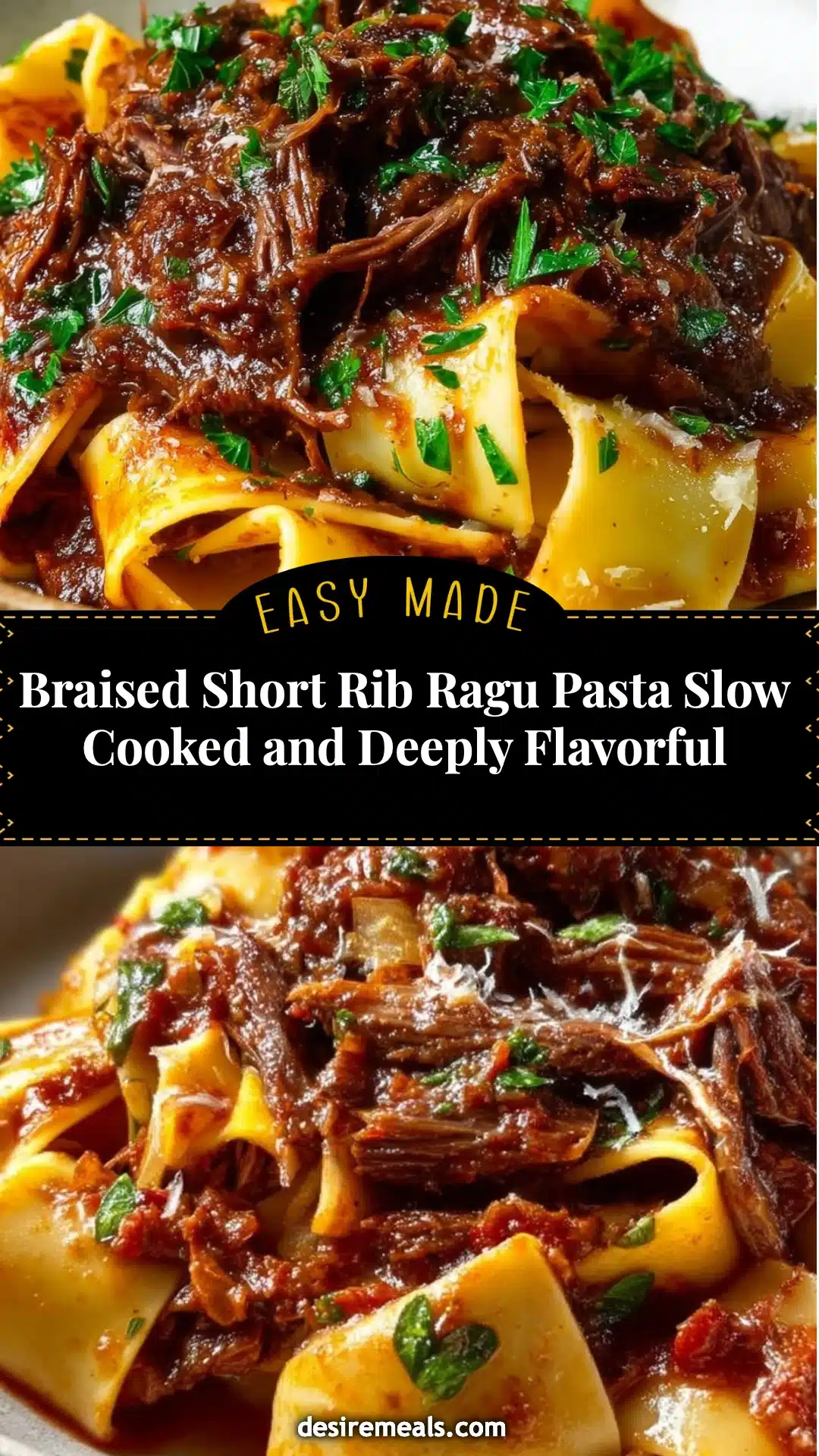 Braised Short Rib Ragu Pasta Slow Cooked and Deeply Flavorful