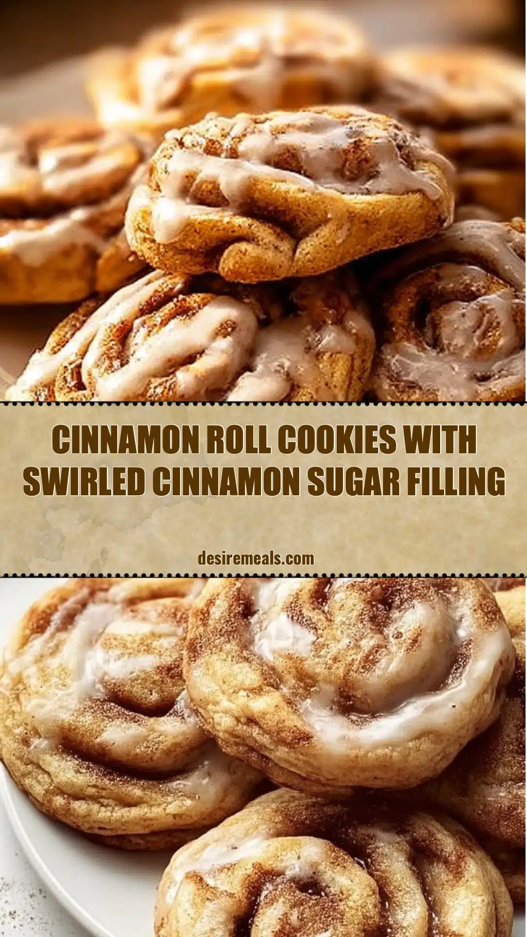 Cinnamon Roll Cookies with Swirled Cinnamon Sugar Filling