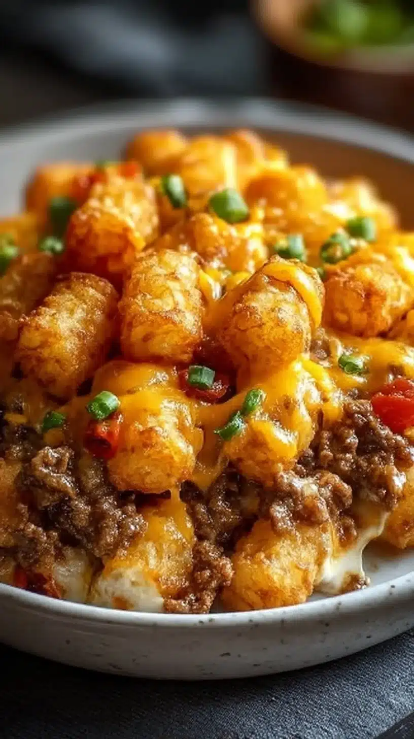 Tater Tot Casserole with Ground Beef