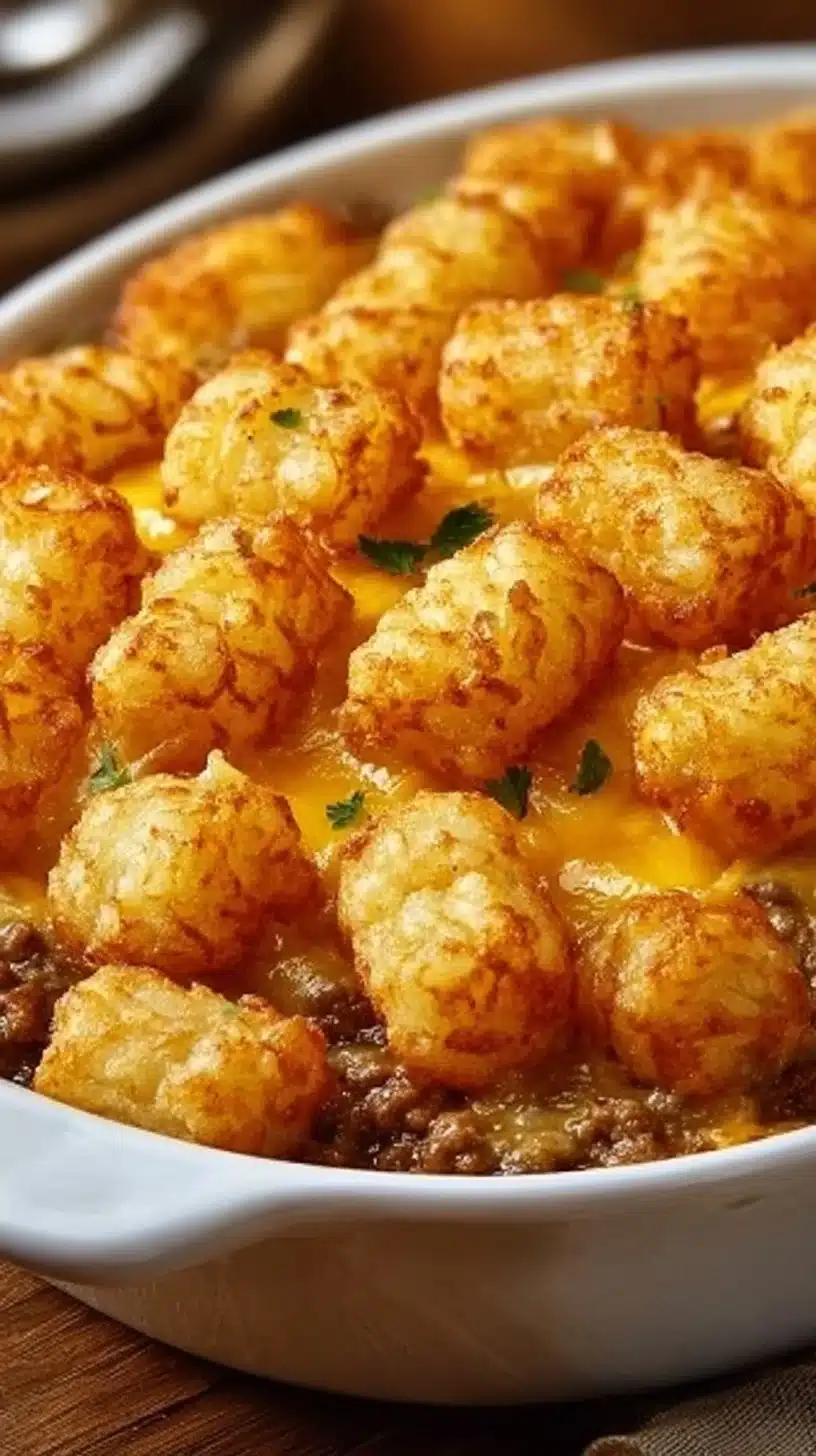 Tater Tot Casserole with Ground Beef