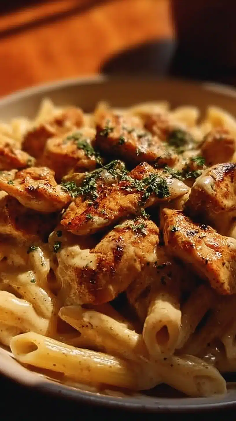 Creamy Cajun Chicken Pasta dish with vibrant spices and creamy sauce