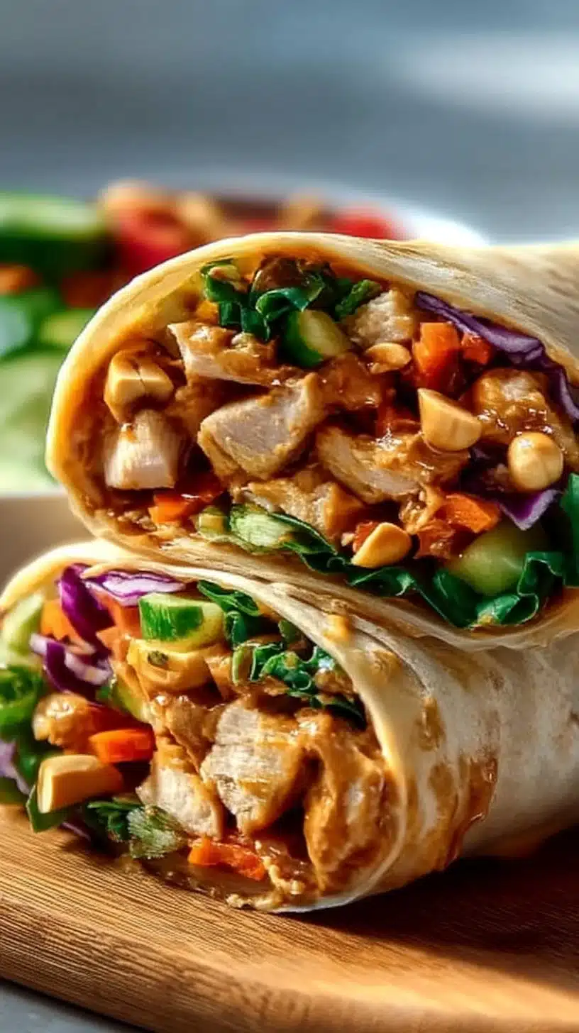Thai Peanut Chicken Wraps